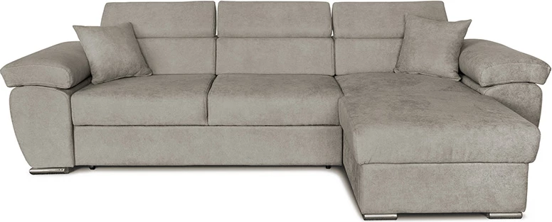 Divan qoshe me shtrat, i kthyeshëm, ngjyrë bezhë-kafe, Comy, 286x160x75-90cm