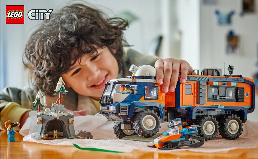 Set ndërtimi LEGO City 60471 Arctic Explorer Science Lab Truck, 1064 copë, multikolor