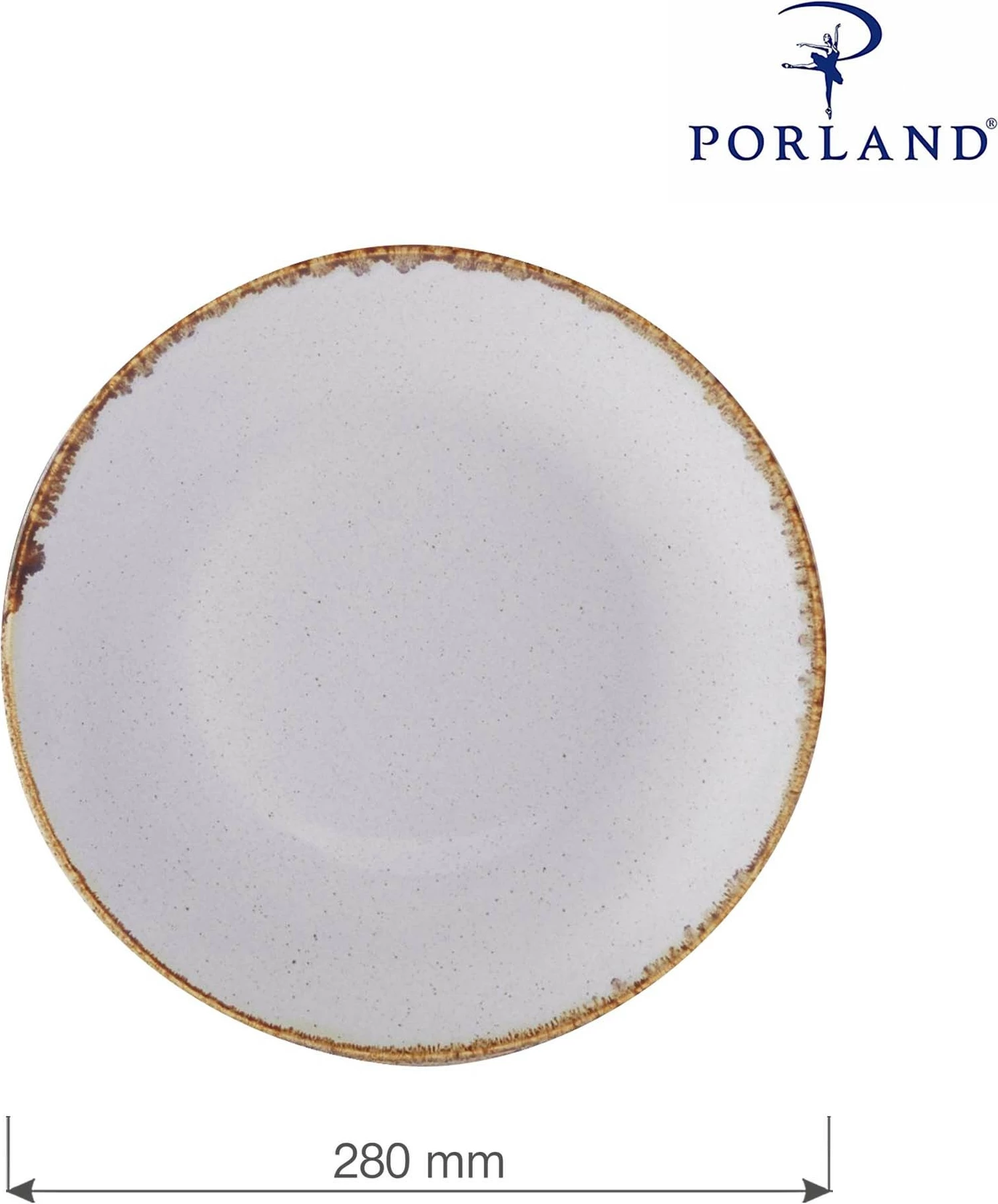 Pjatë e sheshtë Porland Seasons Ashen Ø280 mm, gri, set 6 copë