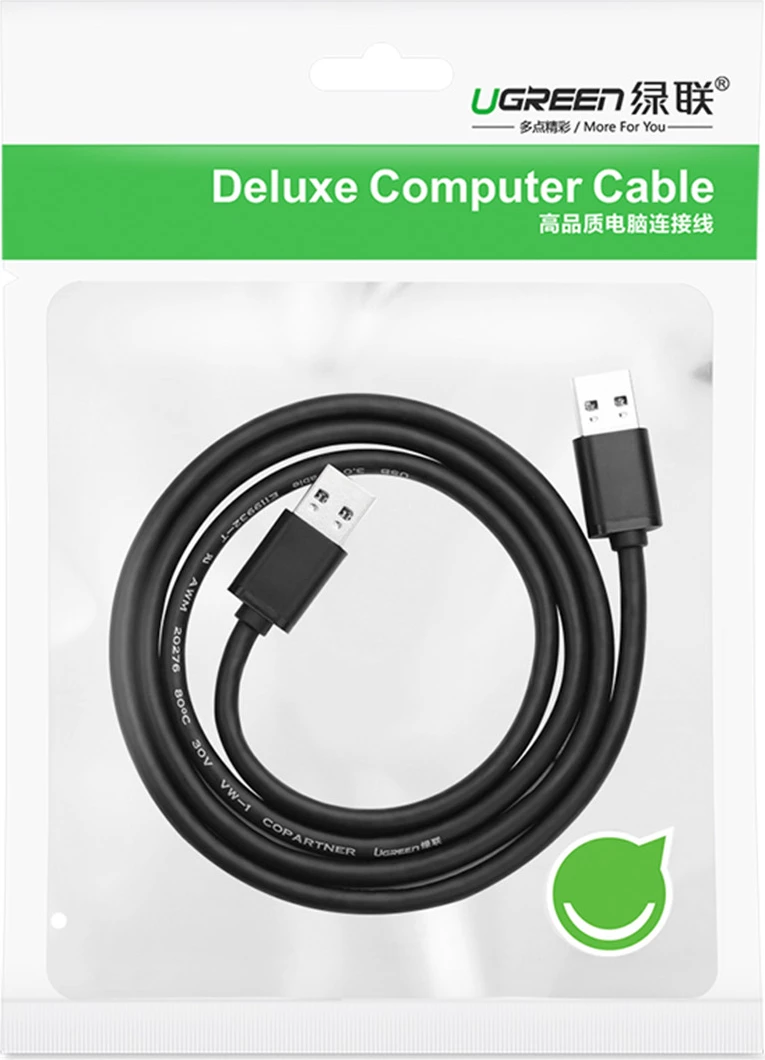 Kabllo USB Ugreen US102, 1.5m, USB 2.0, 480Mb/s, e zezë