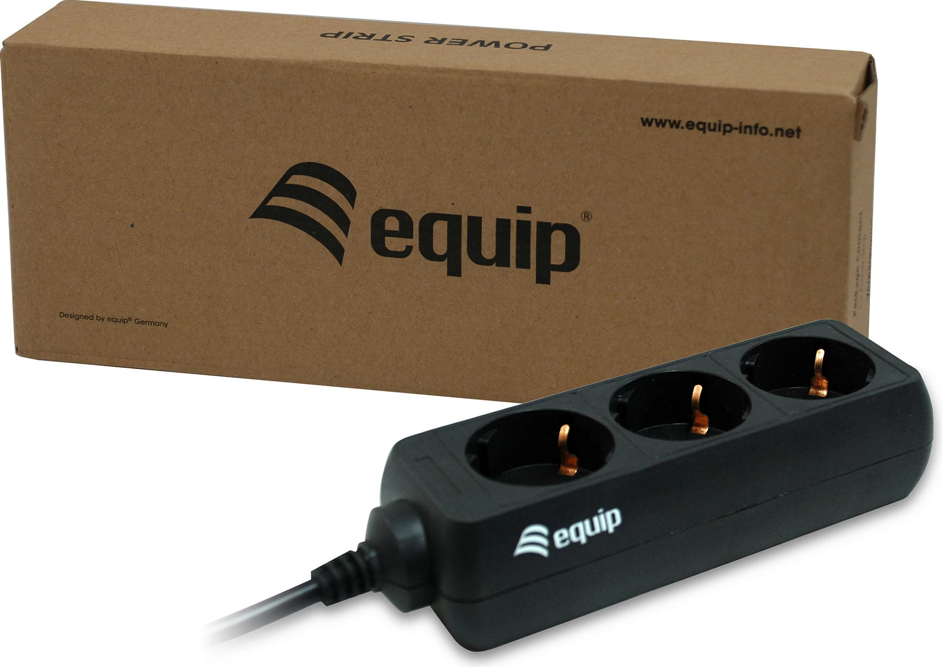 Zgjatues prizash EQUIP 3-priza Type F, kabllo 1.1 m, 2200 W, i zi
