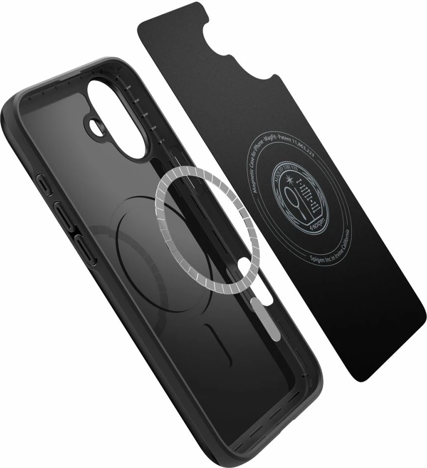 Mbështjellës Spigen Thin Fit MagSafe për iPhone 16 Plus, 1.55mm, TPU + polikarbonat, i zi, 1 copë