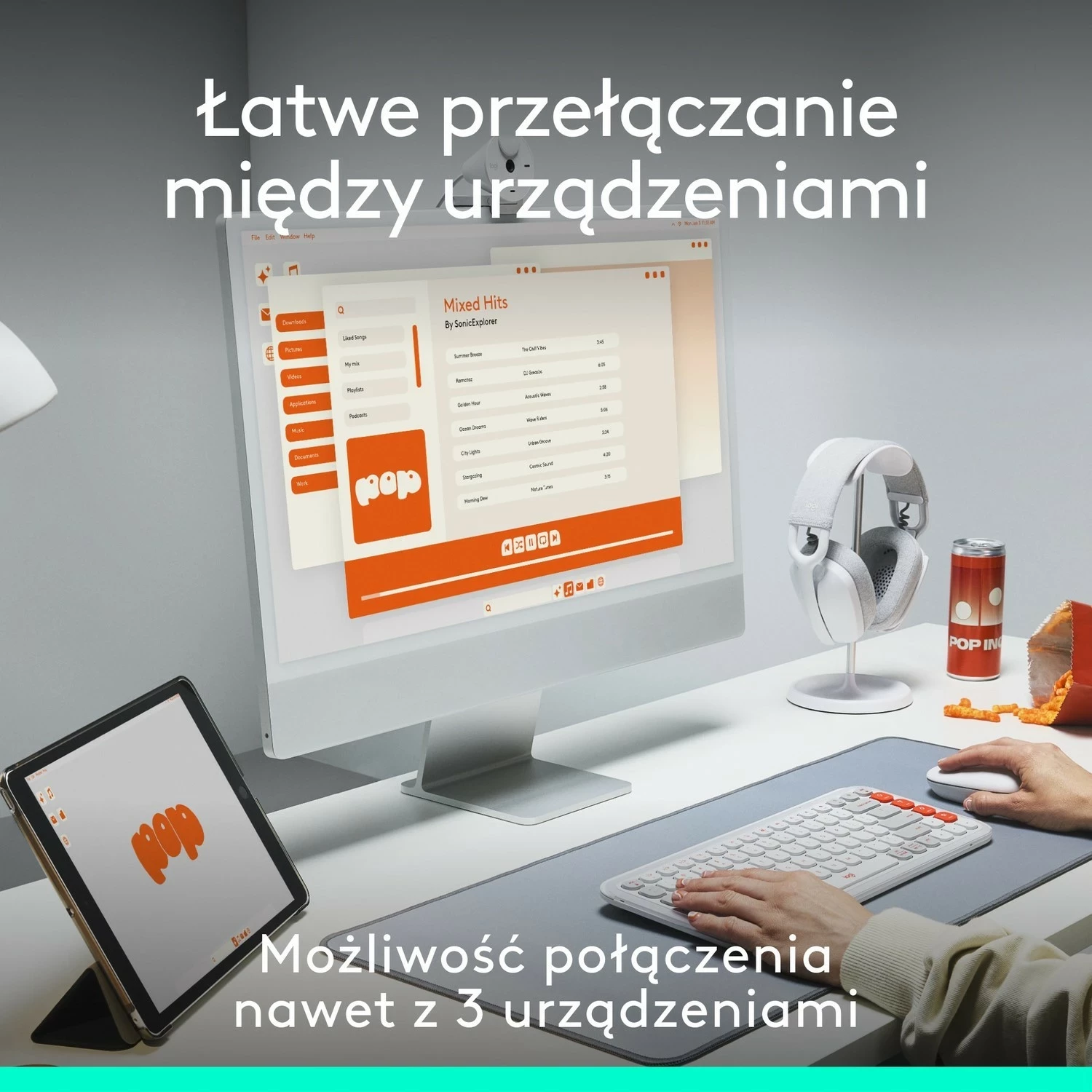 Maus Logitech POP ICON, pa tela, rozë