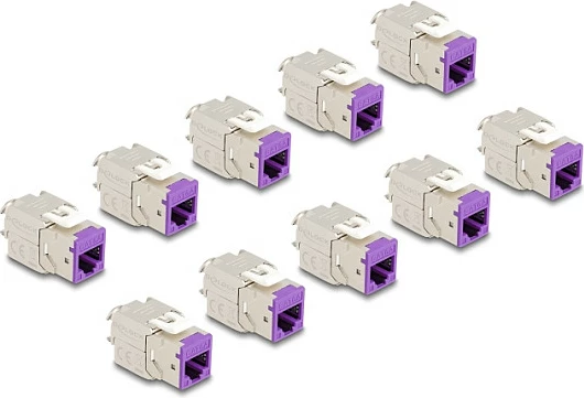 Modul Keystone DeLOCK RJ45 Cat.6A tool-free, set 10 copë, vjollcë