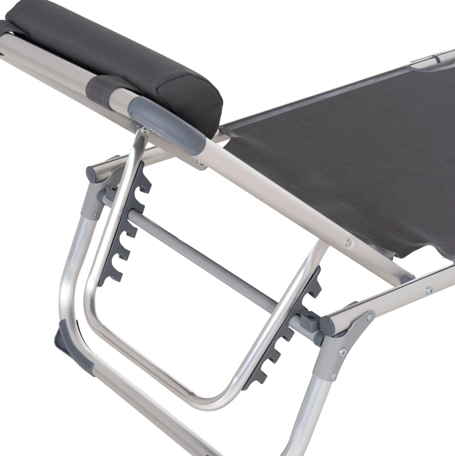 Shezlong plazhi i rëndë, alumin, tekstilene gri, ALMIRA FH5054.10, 187x59x78cm