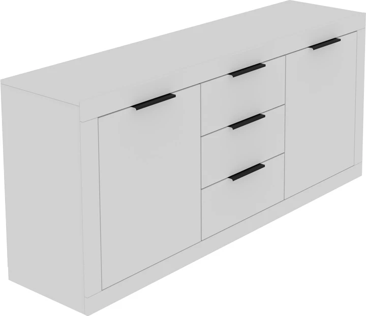 Komodë anësore Doha, ngjyrë e bardhë mat, 180x45x80.5cm