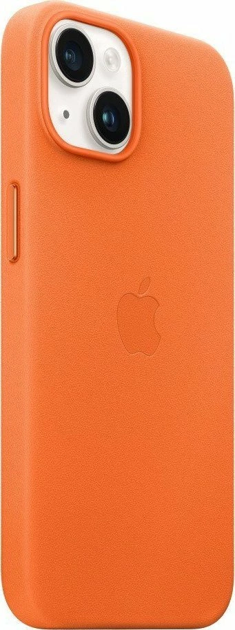 Mbështjellës Apple Leather MagSafe për iPhone 14 6.1", lëkurë natyrale, portokalli