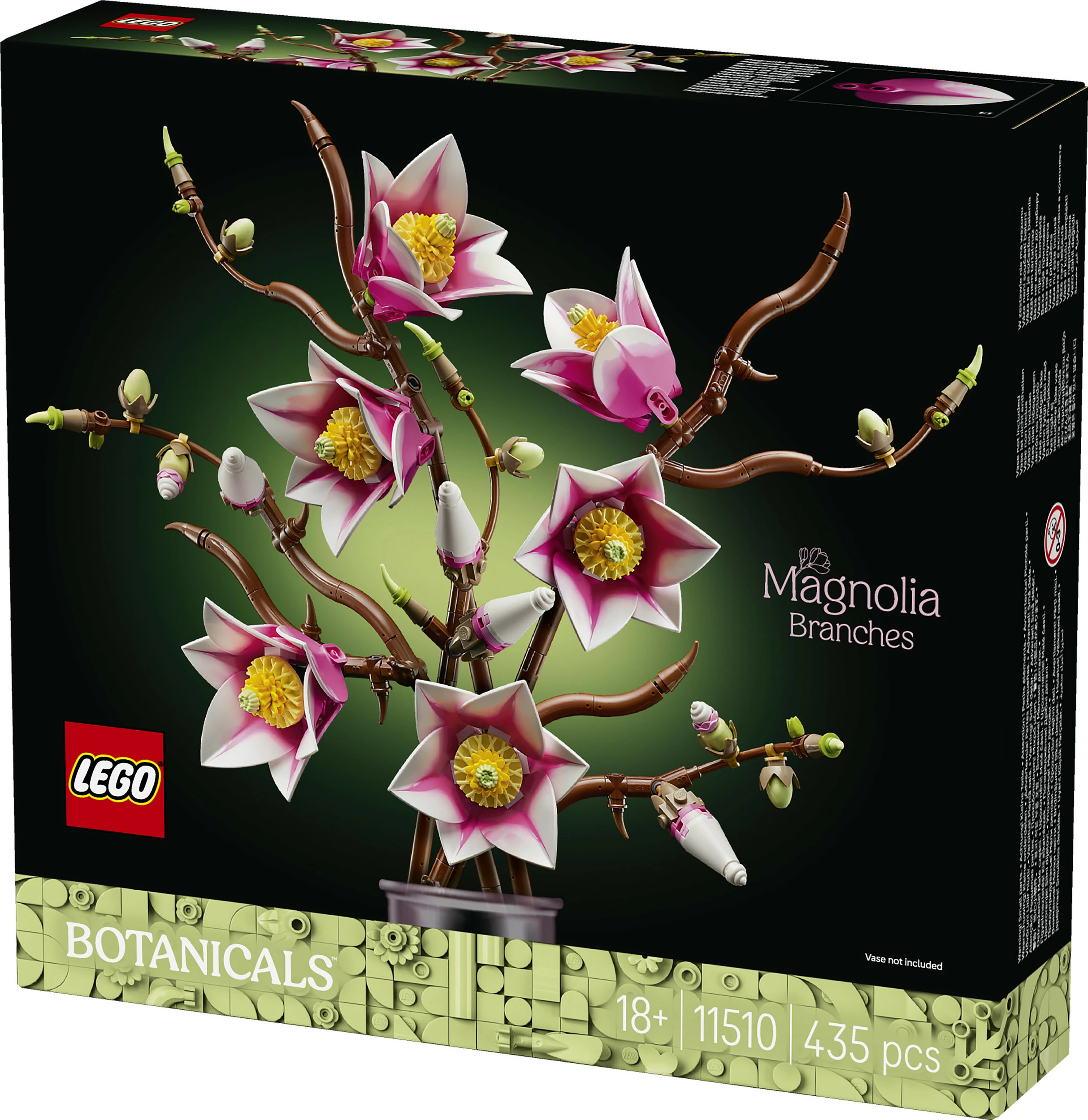 Set ndërtimi LEGO Botanicals Magnolia Branches 11510, 435 copë, 18+, shumëngjyrësh