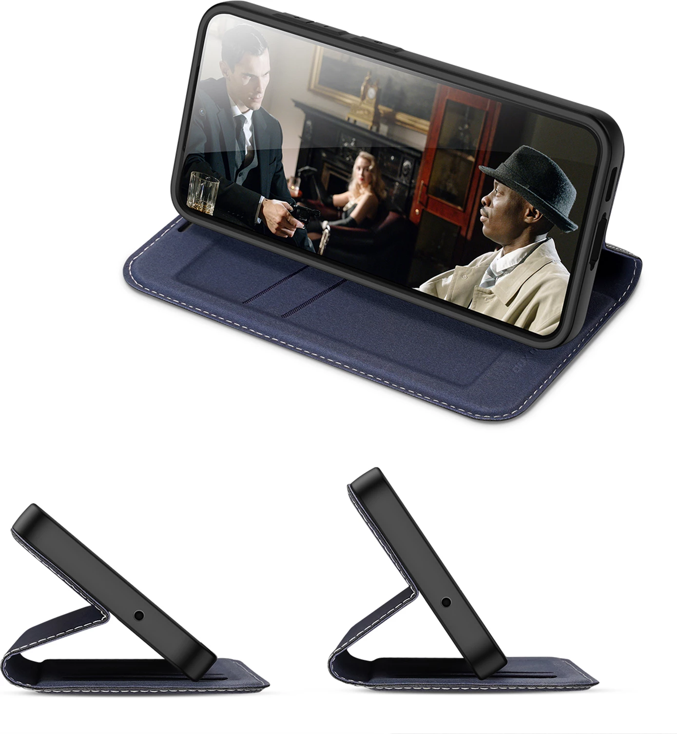 Mbështjellës Dux Ducis Skin X2 për Samsung Galaxy S23+, me xhep kartelash, me mbajtëse, kaltër