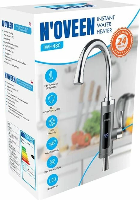 Ngrohës uji i menjëhershëm Noveen IWH480, i zi/inoks