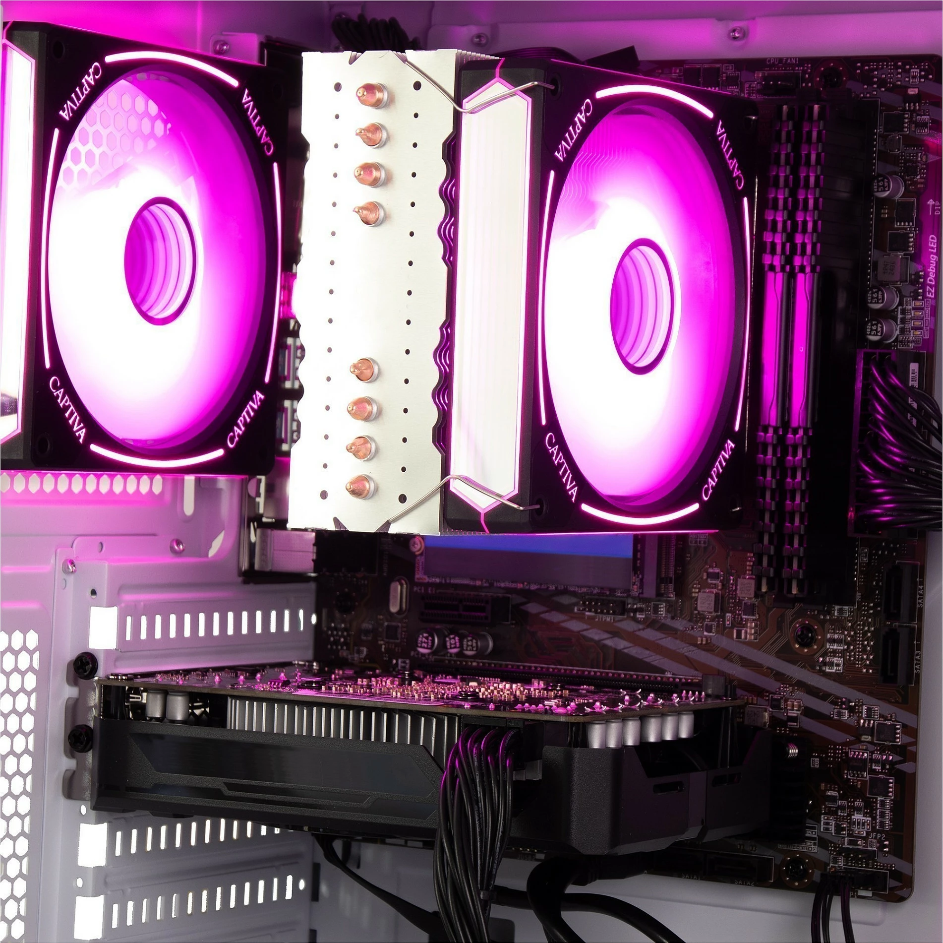 Kompjuter Gaming Captiva 94169, Ryzen 7 5700X, 32GB RAM, 1TB, GeForce RTX 5060 Ti 8GB, Windows 11, i bardhë