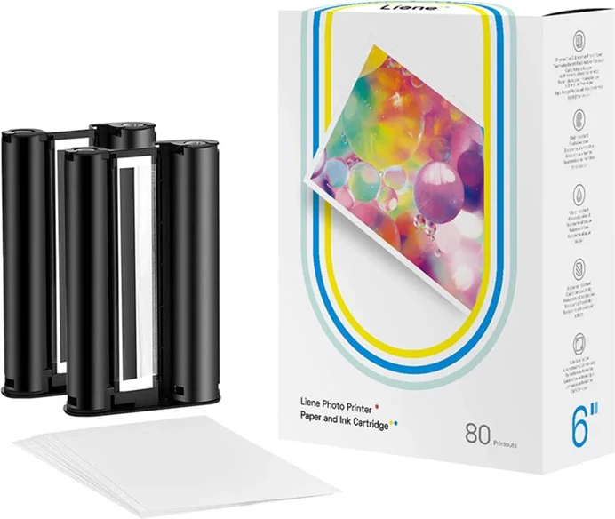 Letër fotografike për printer Liene Amber 4x6\" (10x15 cm), glossy, 80 fletë + 2 kartrixhe