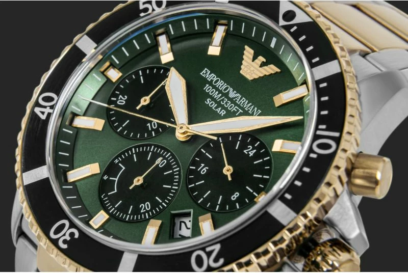 Orë dore meshkujsh Emporio Armani World Explorer AR11695, dyngjyrëshe, me kuti
