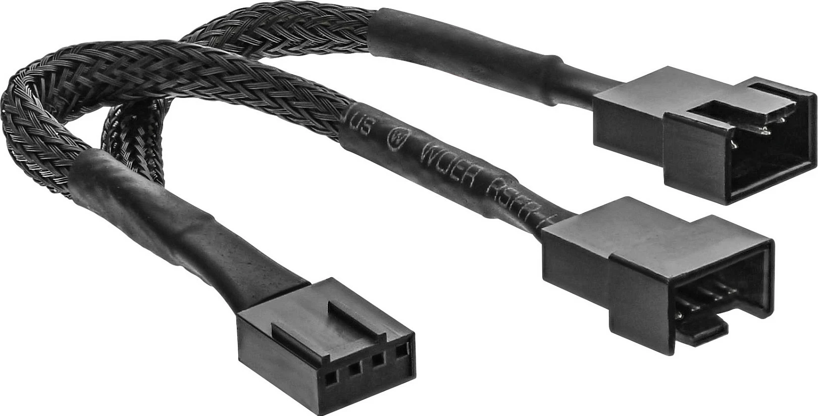 Kabllo Y për ventilator PWM InLine, 4-pin, 1x mashkull në 2x femër, 0.15 m, multikolor
