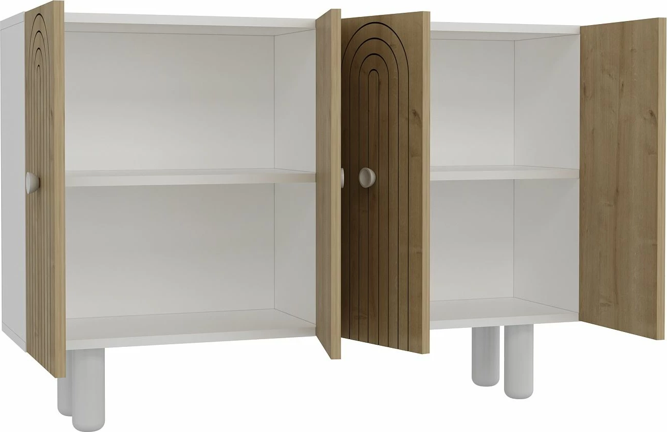 Konsol Skye Decor, Woise Bohem KM120, e bardhë, lisi safir