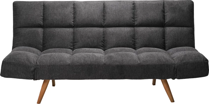 Divan-krevat 3 vendësh Freddo, material stof, ngjyrë antracit, 181x81x86cm