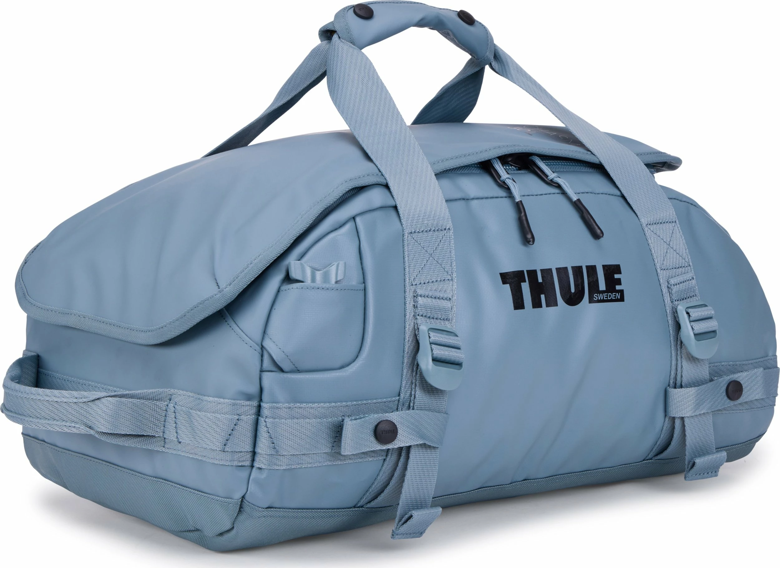 Çantë udhëtimi/duffel Thule Chasm 30L, 2-në-1 duffel + backpack, waterproof, poliester i ricikluar, Pond Gray