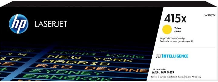 Toner HP 415X (W2032X) rendiment i lartë 5,550–8,800 faqe, për Color LaserJet, e verdhë