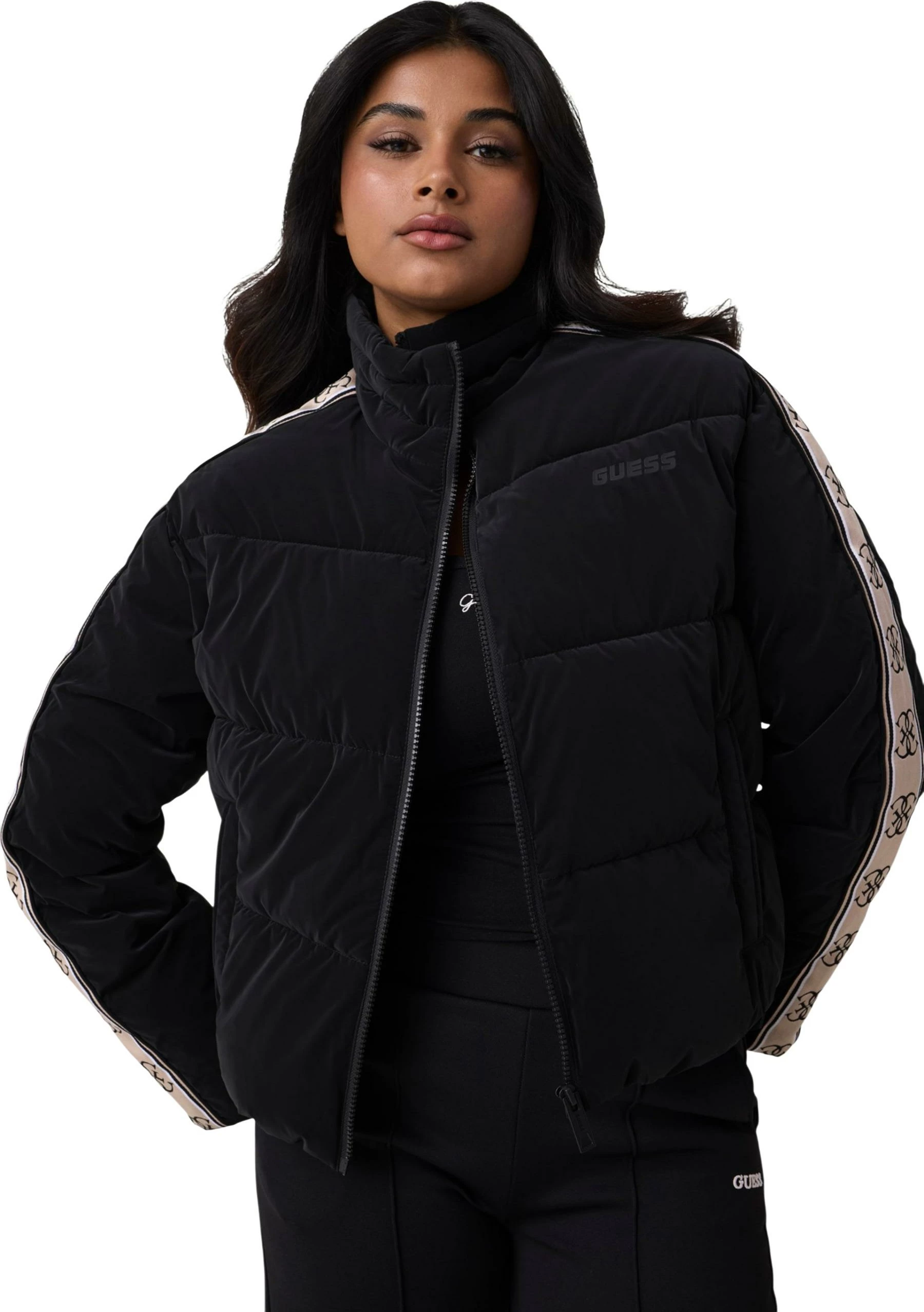 Jakne puffer për femra Guess Active New Jean Puffer Jack V5BL11 WGYC2, e zezë
