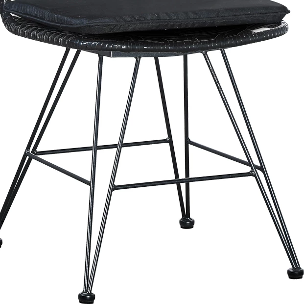 Set tavoline me 6 karrige Naoki-Kliton II, alumin anthracite, ratan PE, ngjyrë e zezë, 150x80x74cm