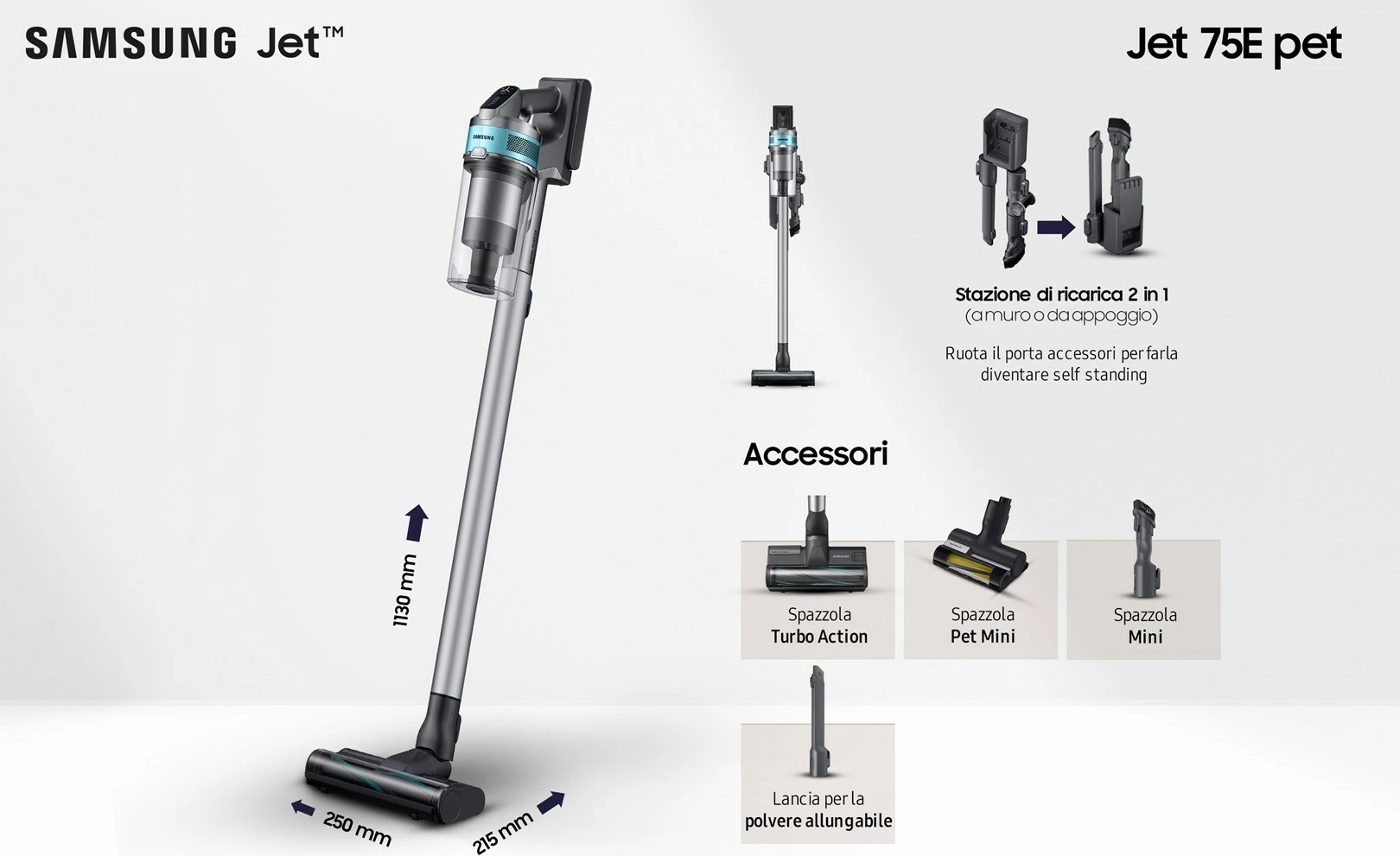 Fshesë dore Samsung VS20B75AGR1, Ngjyrë e zezë dhe mente
