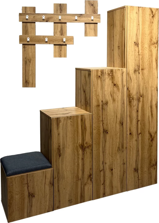 Mobilje hyrëse Nenich, ngjyrë sonoma, 150x37x180cm