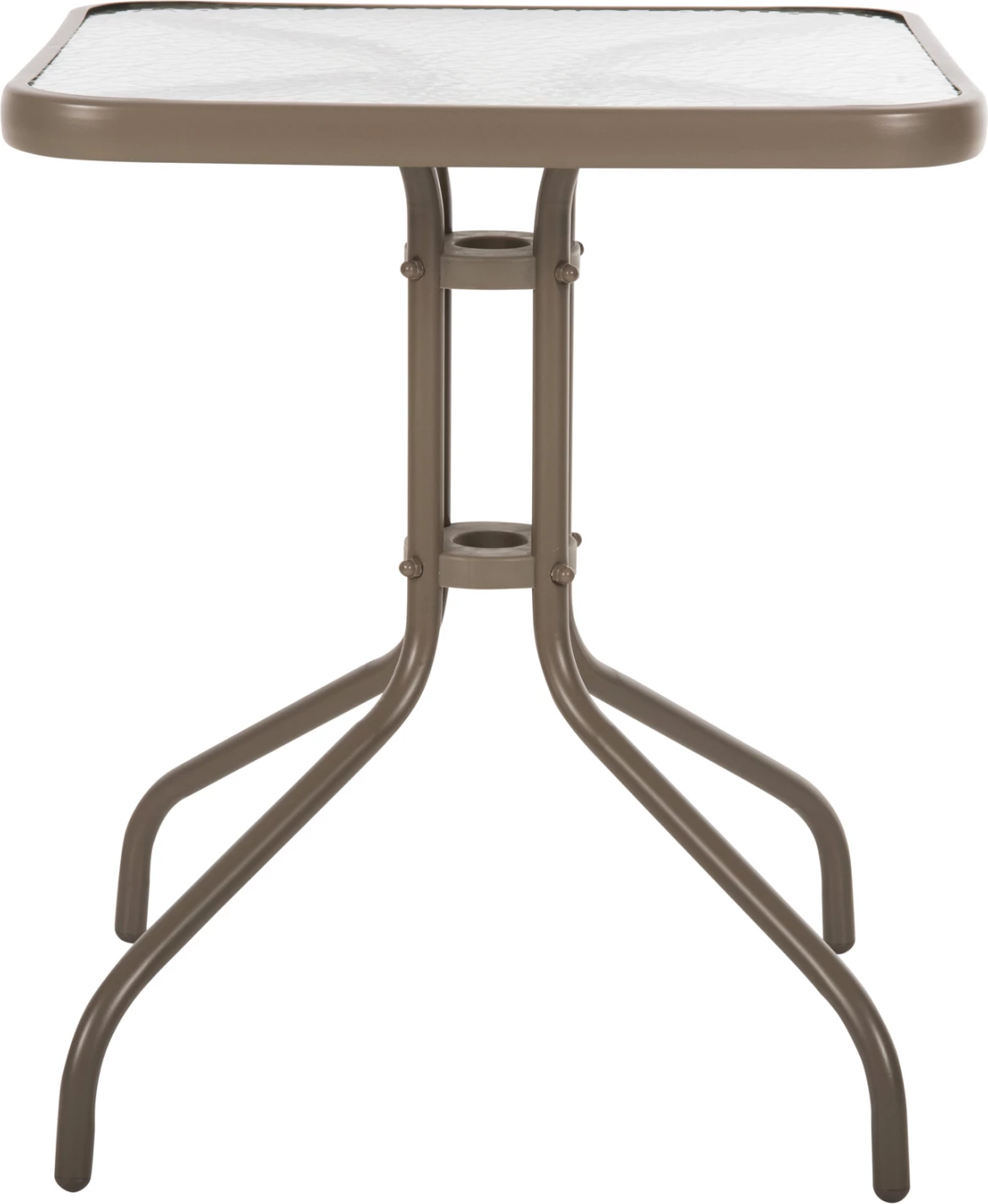 Tavolinë e jashtme katrore FIGO FH5035.04, ngjyrë shampanjë, metal-xham, 60x60x70 cm 5