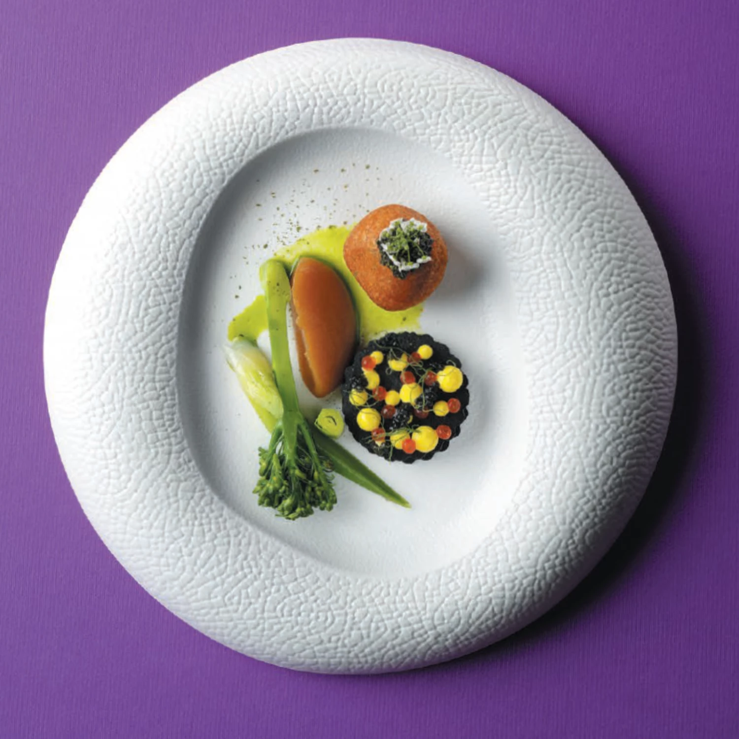 Pjatë gourmet Fine Dine Fizz 270 mm, porcelan, e bardhë, set 3 copë