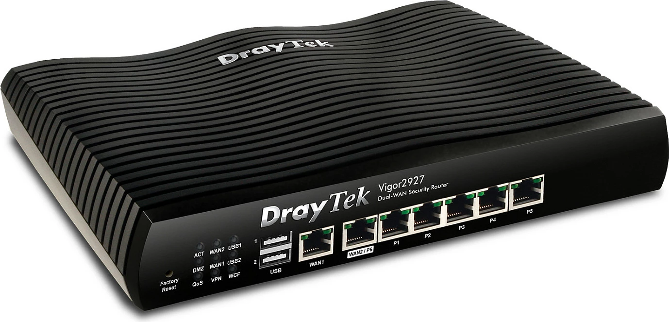 Router firewall DrayTek Vigor2927, Dual WAN Gigabit, 5x RJ-45, VPN 50 tunela, i zi