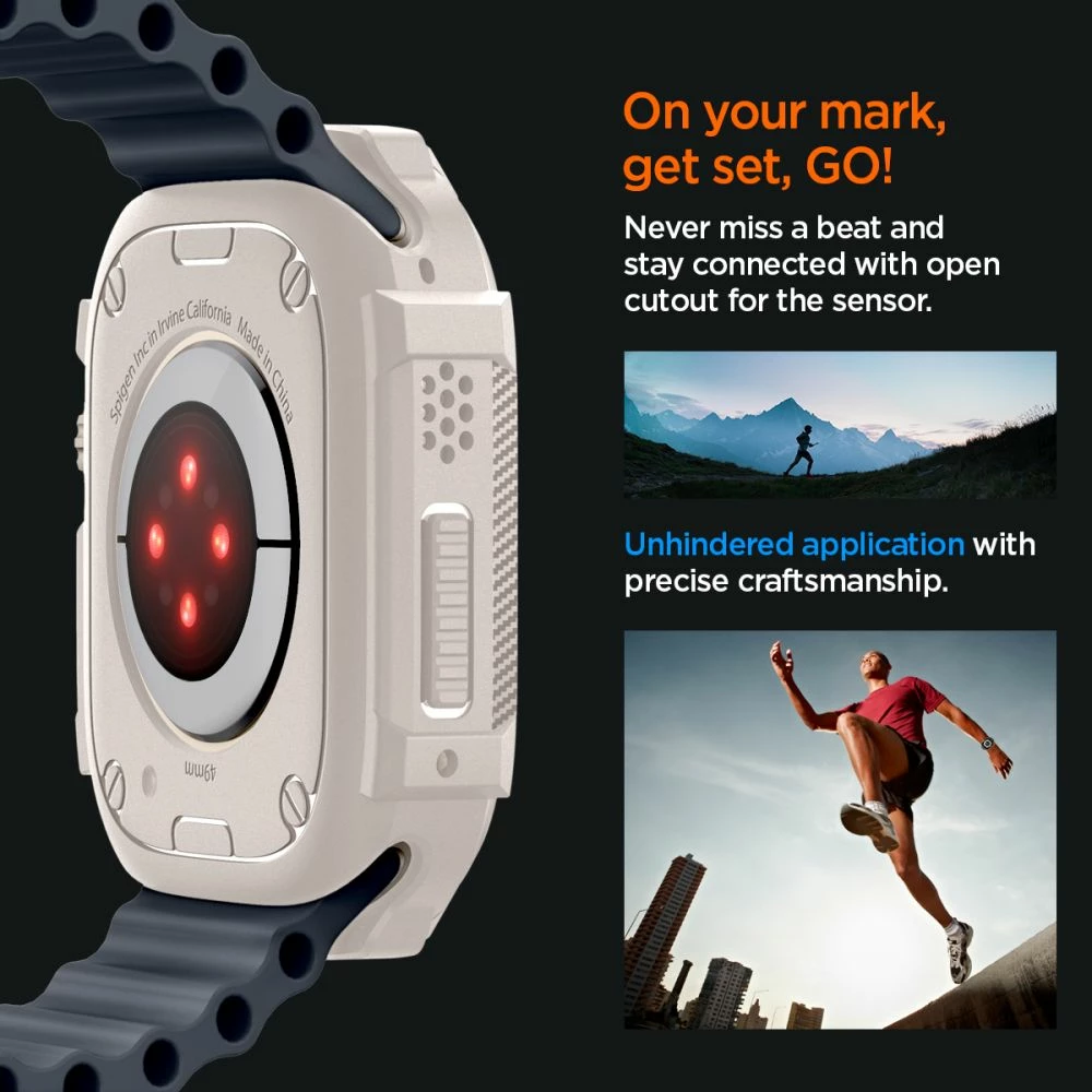 Mbështjellës Spigen Rugged Armor për Apple Watch Ultra 1/2 49mm, Bezhe