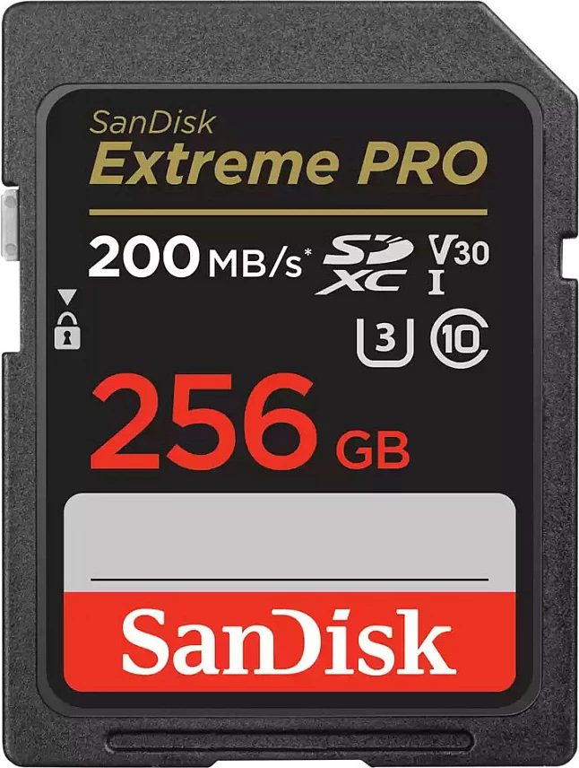 Kartelë memorie SanDisk Extreme PRO, 256 GB, SDXC, Class 10, UHS-I, 200 MB/s, 90 MB/s, e zezë