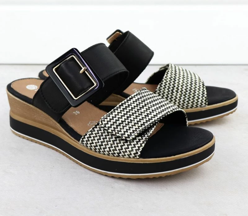 Sandale platforme për femra Remonte, të zeza