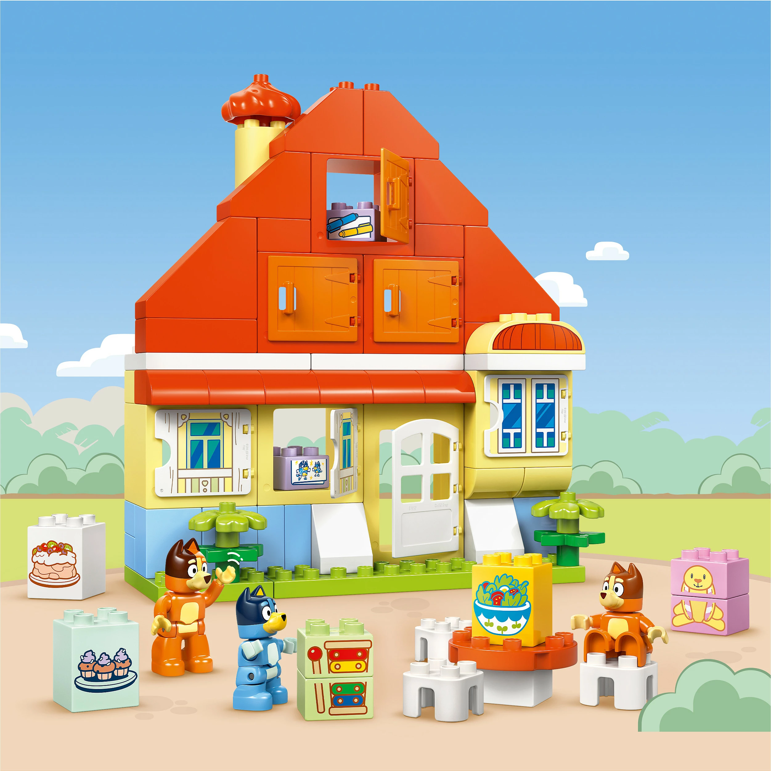Set ndërtimi LEGO DUPLO 10459 Bluey’s Family House me lojë memorie, 83 copë, multikolor