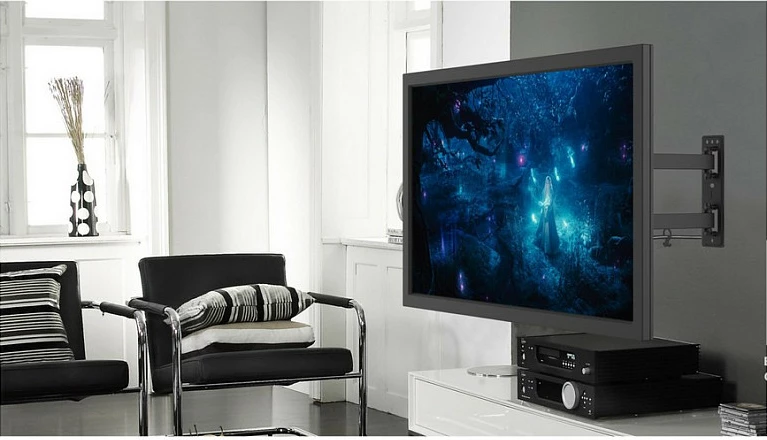 Mbajtës muri për TV EQUIP, 37"-70", krah i lëvizshëm 4 nyje, VESA 600x400, 35 kg, i zi