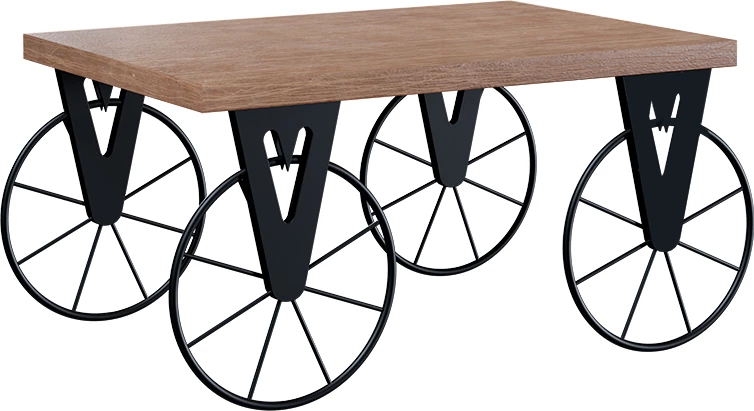 Tavolinë kafeje Bike, ngjyrë e zezë-arrë, 85x55x41cm