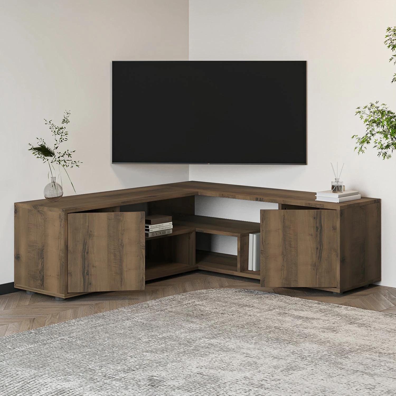 Komodë TV Hanah Home, ngjyrë lisi, Rosa