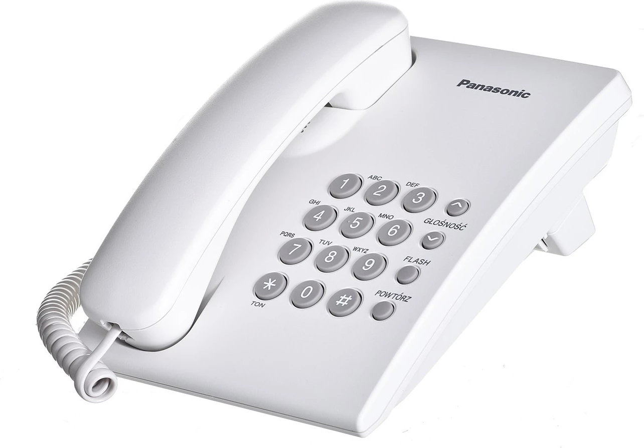 Telefon fiks Panasonic KX-TS500PDW, i bardhë