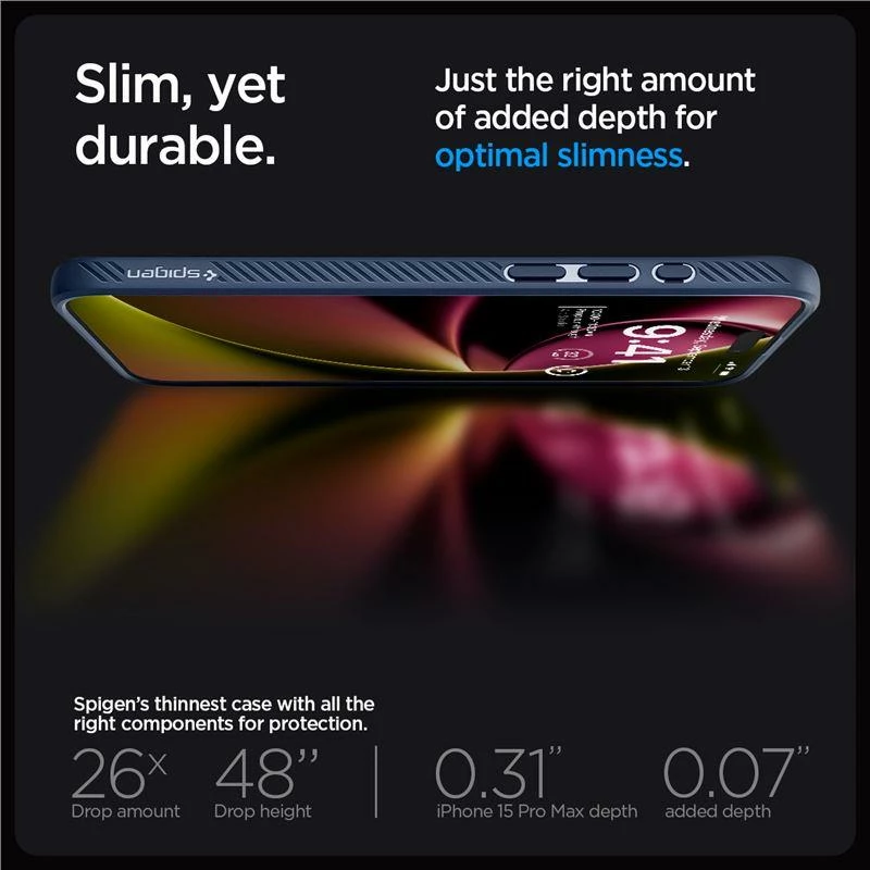 Mbështjellës Spigen Liquid Air për iPhone 15 Pro Max, Blu