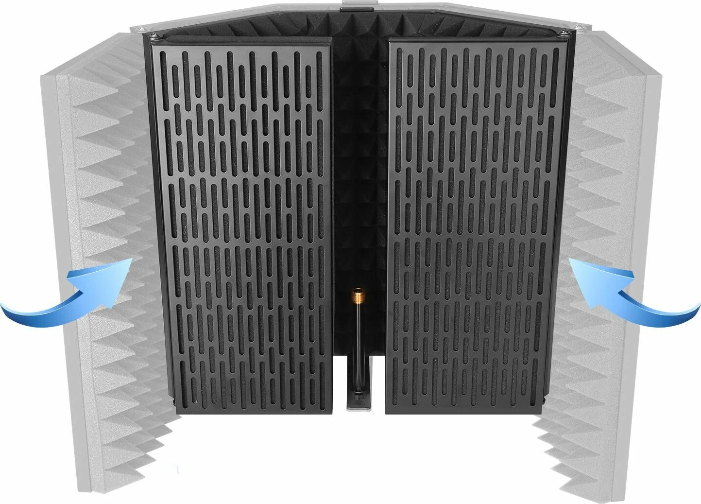 Kabinë akustike Mozos MSHIELD-CABIN-PRO PRO, 5-panel e palosshme, adapter 3/8\"-5/8\", e zezë