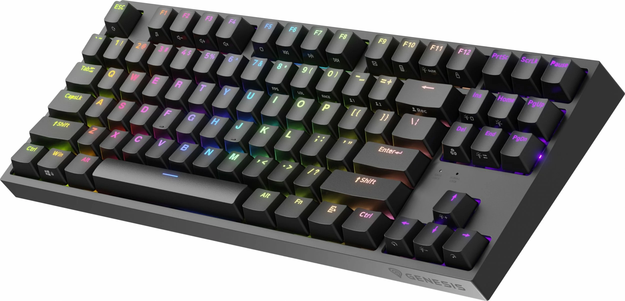 Tastierë mekanike GENESIS Thor 404 TKL NKG-2069, Gateron Yellow Pro, Hot-Swap, RGB, USB me kabllo, US layout, e zezë