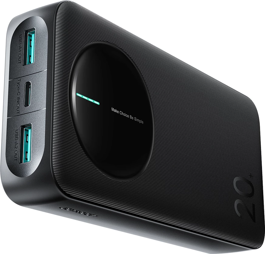 Powerbank Joyroom JR-PBF14 Pro 20000mAh 22.5W me ekran digjital, 2x USB-A 1x USB-C, e zezë