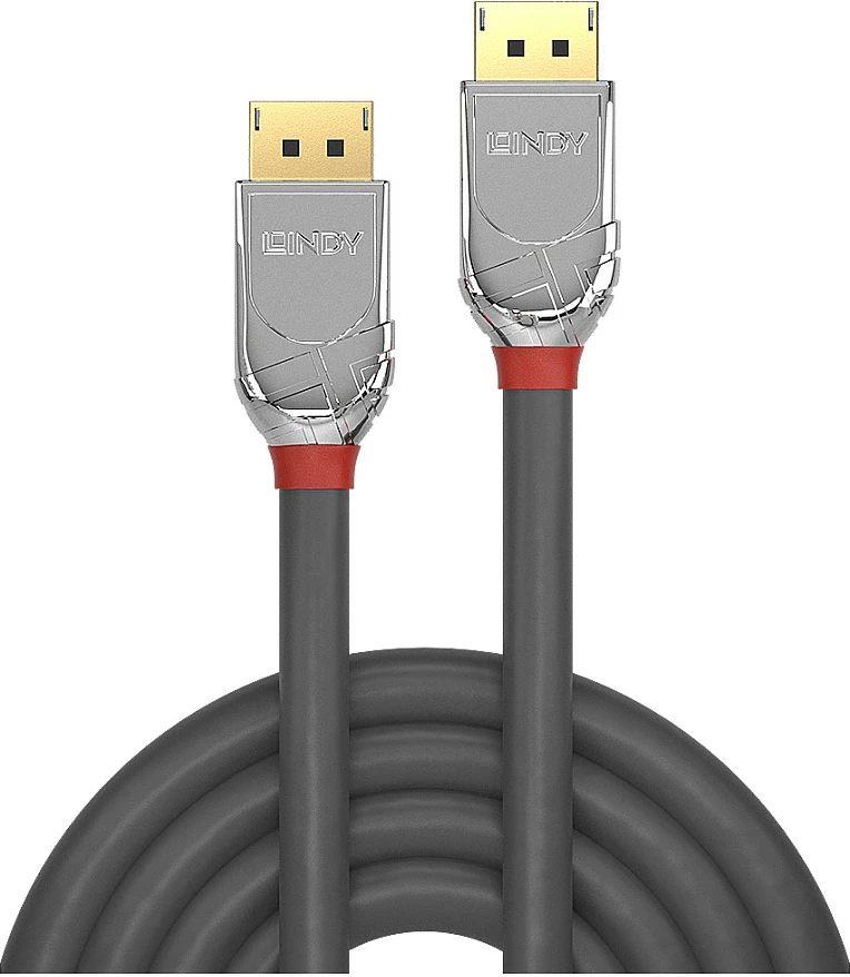 Kabllo DisplayPort Lindy Cromo Line 1.2, 5m, 4K 60Hz, gri