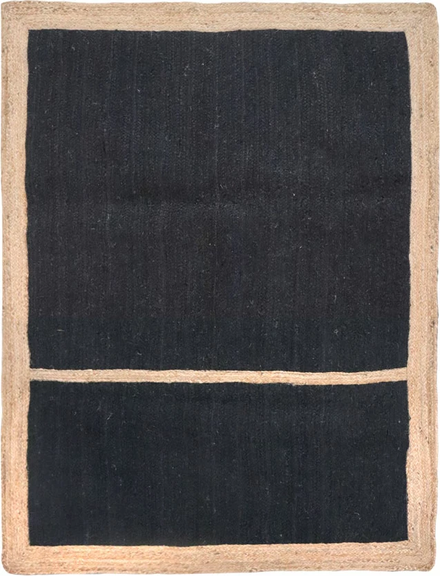 Qilim FRAME RUG A, jute, ngjyrë e zezë-bezhë, 210x140cm