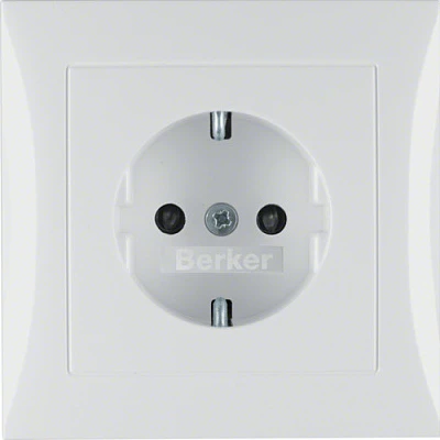 Prizë rryme muri BERKER 47228989 SCHUKO, Tip F, 16A 250V, e bardhë