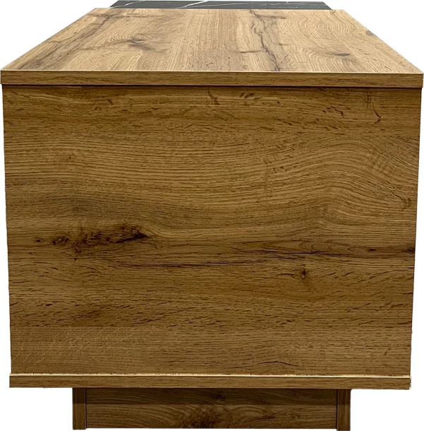 Tavolinë kafeje Fetix, ngjyrë mermeri të zi-sonoma, 90x45x45cm