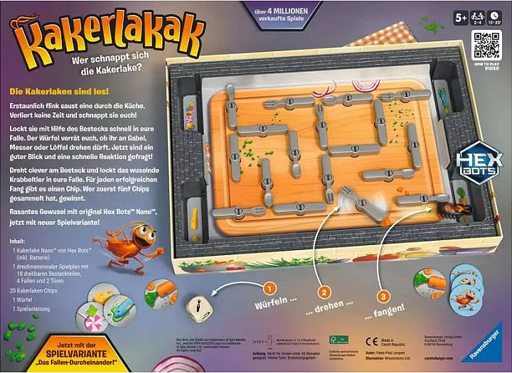 Lojë tavoline Ravensburger Kakerlakak, me buburrec elektronik HEXBUG, 5+