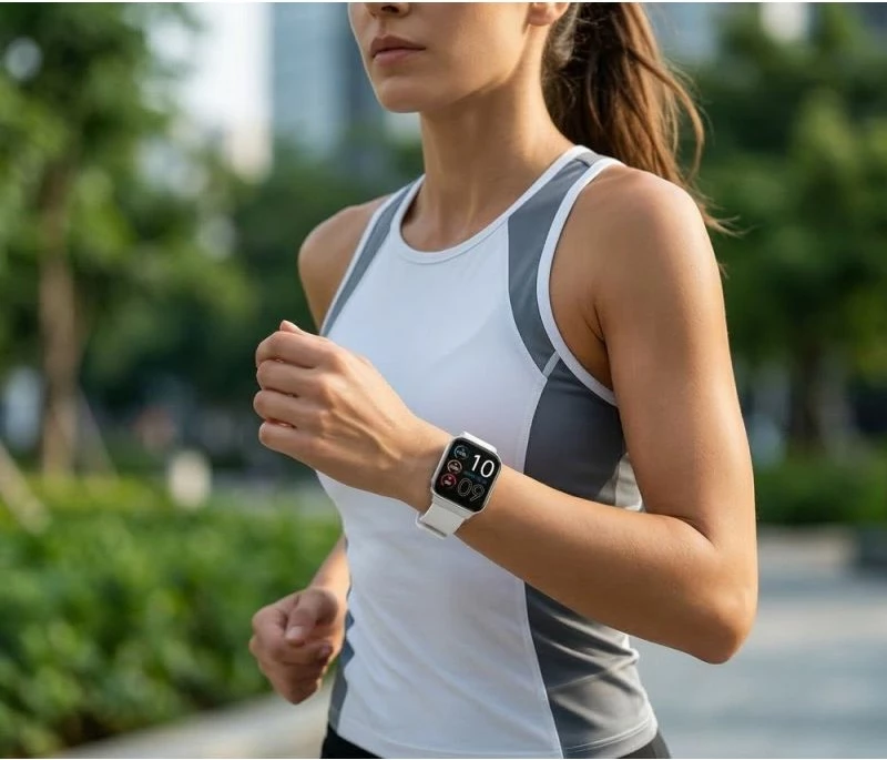 Smartwatch për femra Gravity GT44-4, rrip i bardhë + byzylyk argjendi