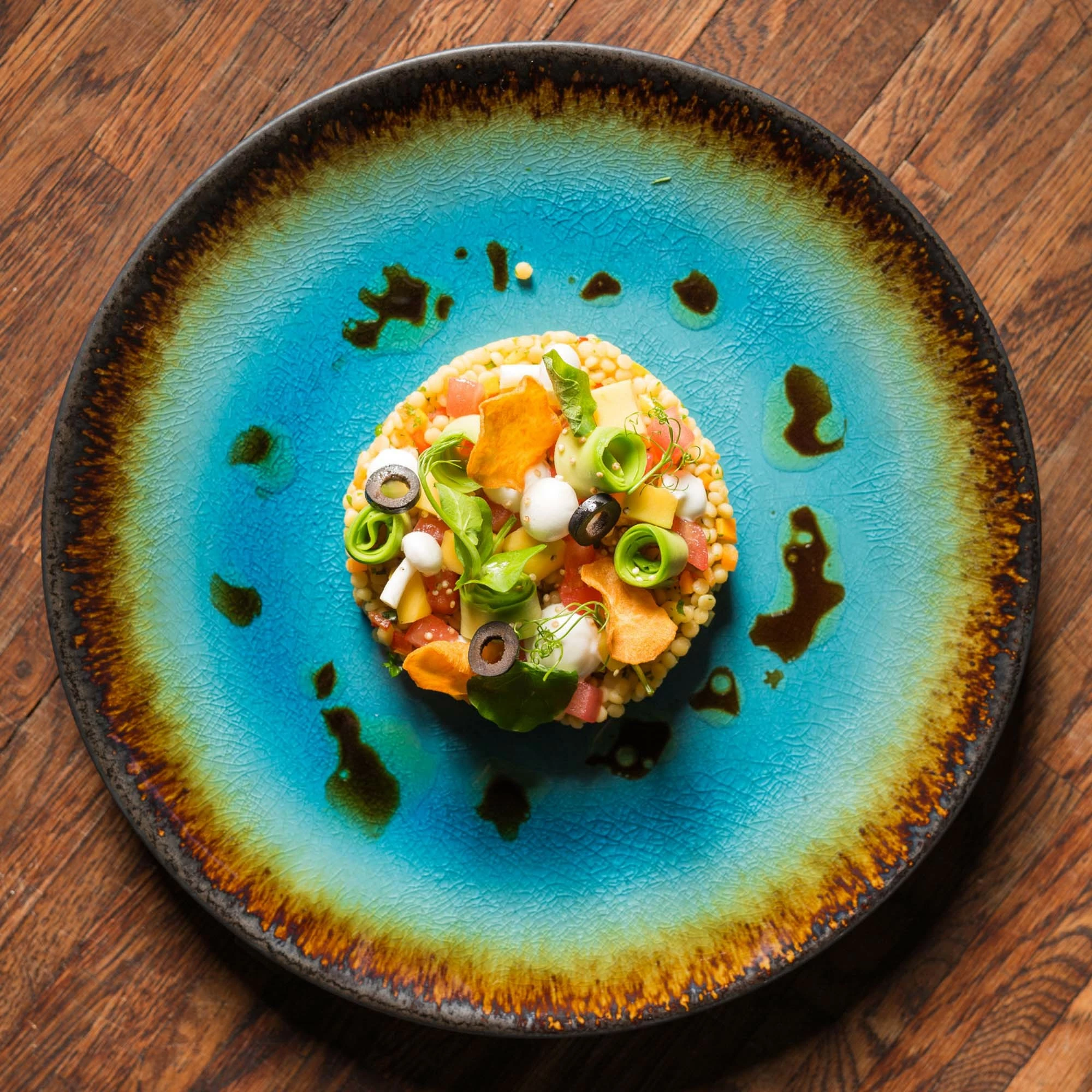 Pjatë e sheshtë Fine Dine Lazur Ø254 mm, blu, set 3 copë