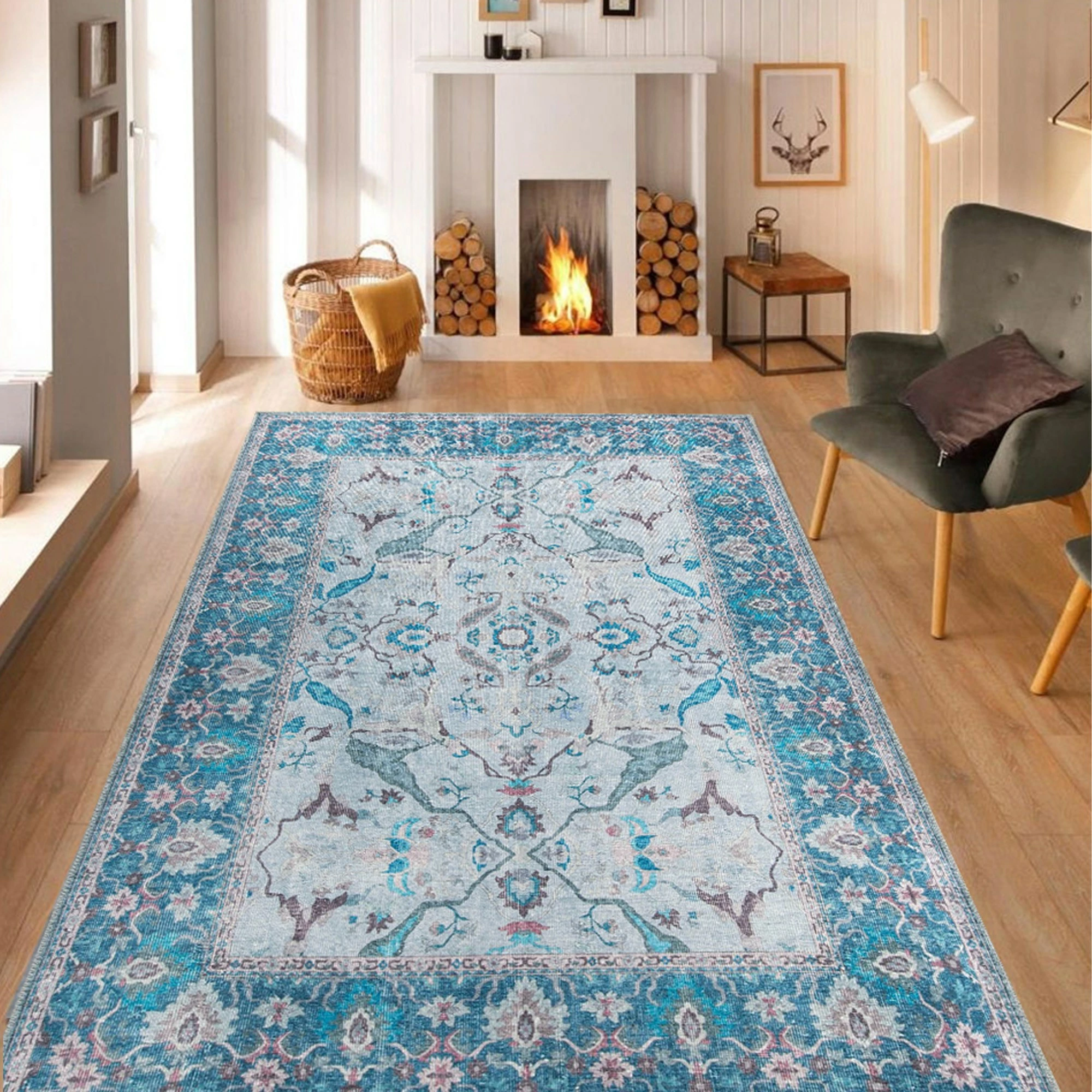 Qilim për korridor, Dorian Chenille, ngjyrë blu, 75x230cm
