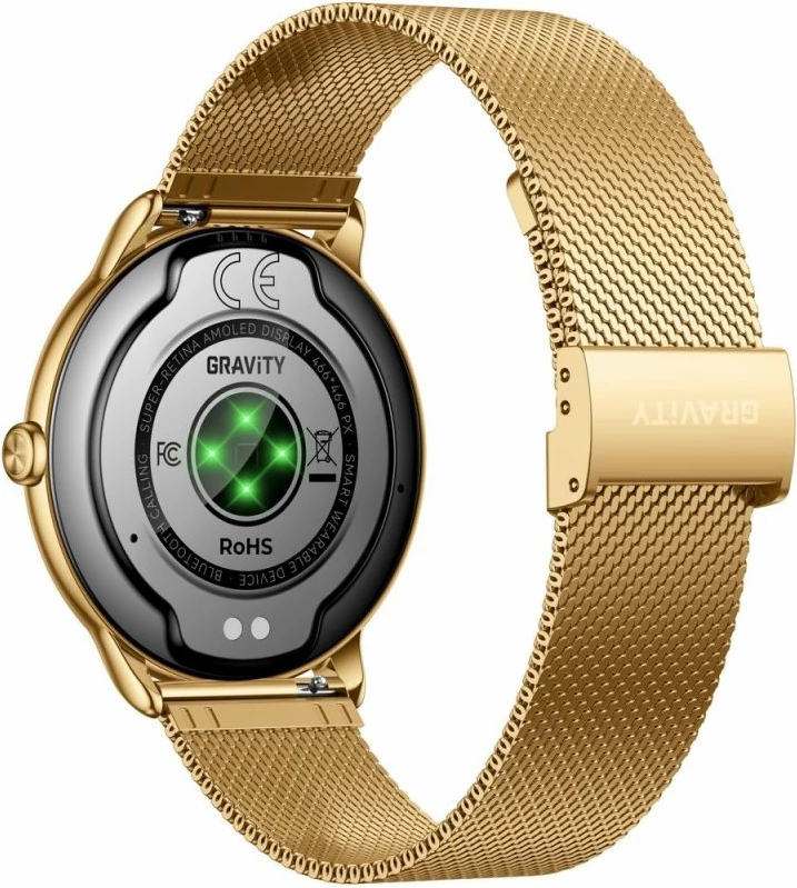 Smartwatch Gravity GT31-1 për femra, rrip i artë + byzylyk, rozë dhe i artë, set